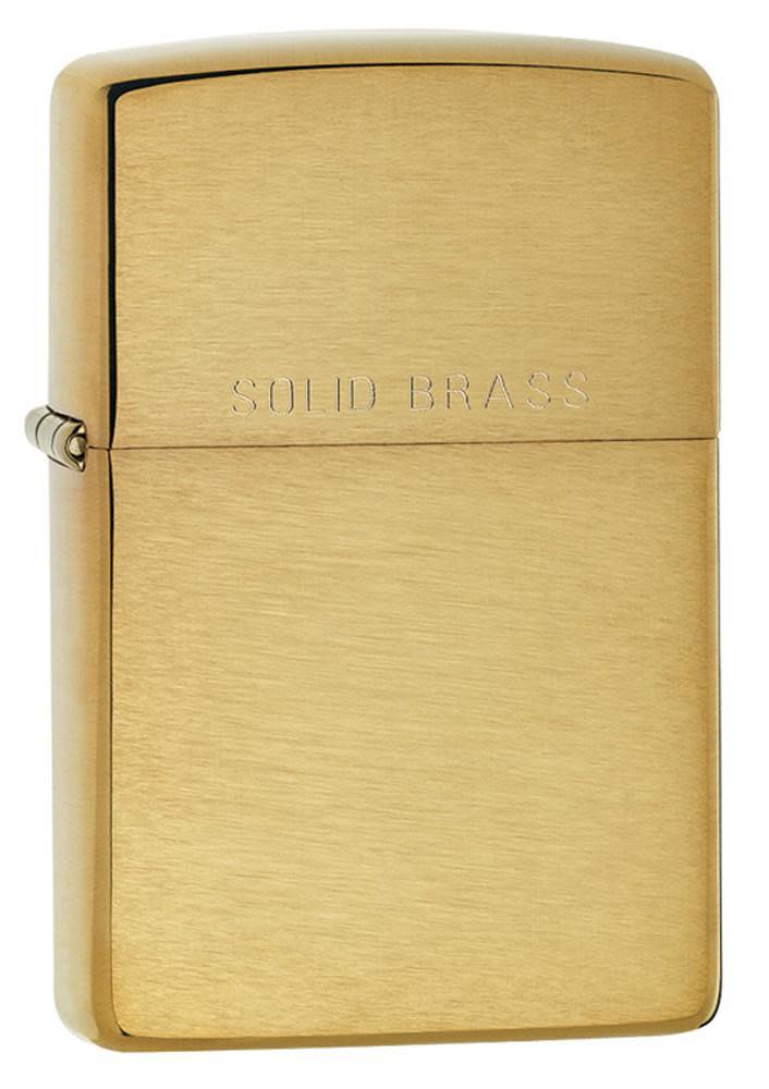 POCKET LIGHTER - ZIPPO - Solid Brass Engraved, Brushed Brass Finish, Genuine Windproof Lighter #204
