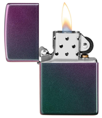 POCKET LIGHTER - ZIPPO -  Iridescent Violet Satin Finish Genuine Windproof Pocket Lighter NEW #49146