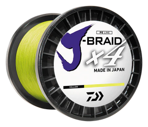 Multifilament - Daiwa - J-BRAID X4 BRAIDED LINE - FLUORESCENT YELLOW (3000yd)