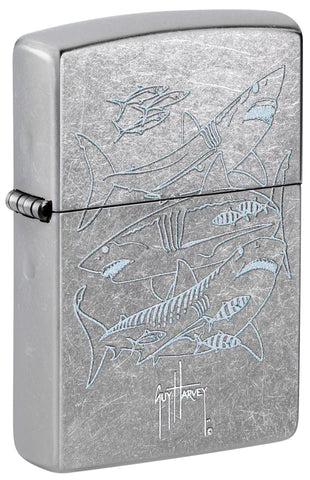 POCKET LIGHTER - ZIPPO -  Zippo Guy Harvey Shark Design, Street Chrome Lighter #48595