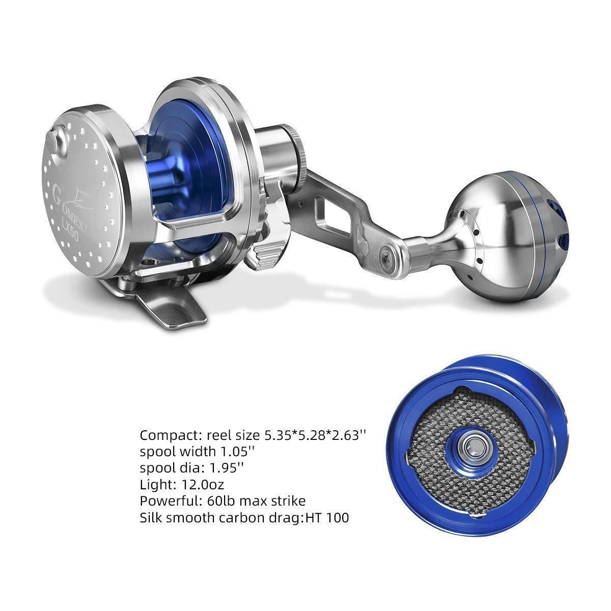 GOMEXUS Slow Jigging Reel LX50 7.1:1 Lever Drag 60lbs Conventional Reel – The Fishermans Hut