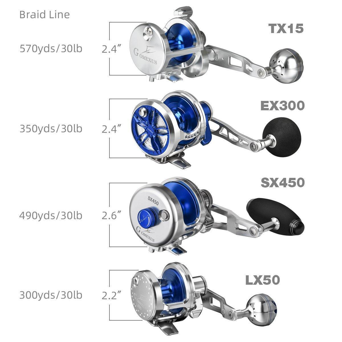 Gomexus Saltwater Jigging Reel Small Narrow Spool 6.3:1 Lever Drag Right  Hand Conventional Reel EX300 : Buy Online at Best Price in KSA - Souq is  now : Sporting Goods