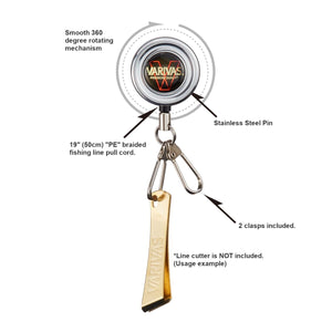 Fishing Zinger Retractor - Varivas - Pin-on style, Fishing Zinger Retractor VAAC 38