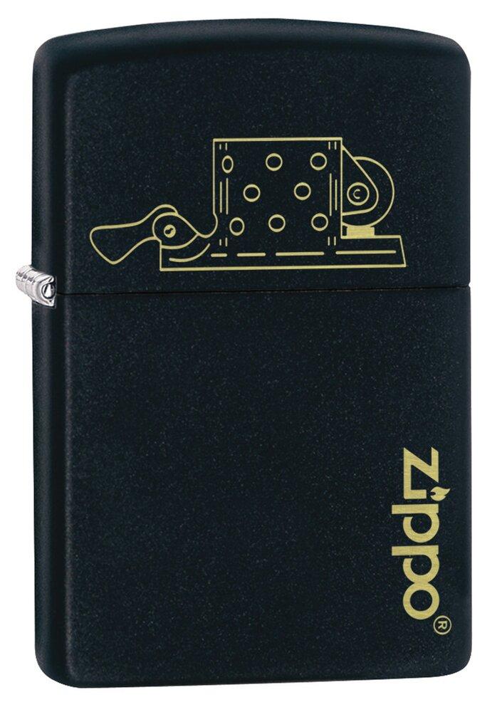 POCKET LIGHTER - ZIPPO - LOGO WITH INSERT DESIGN BLACK MATTE GENUINE WINDPROOF LIGHTER #49218 - The Fishermans Hut